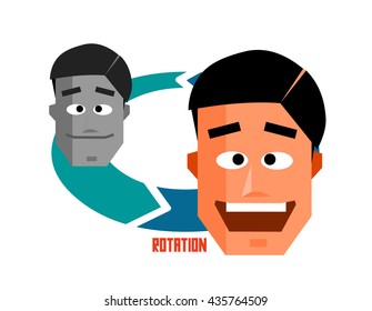 Gráfico de rotación. Ilustración vectorial plana.