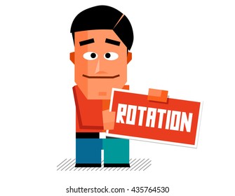 Rotation graphic. Flat vector illustration.