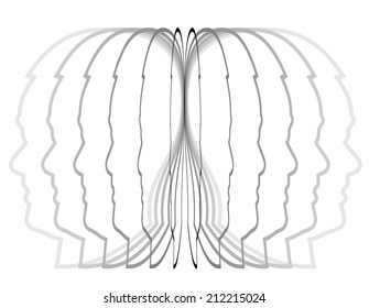 rotation of the head in different parts of a of gray transitions