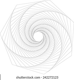 rotation heptagon abstract geometric background, vector equilibrium, logo design 