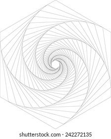 rotation hexagon abstract geometric background, vector equilibrium, logo design