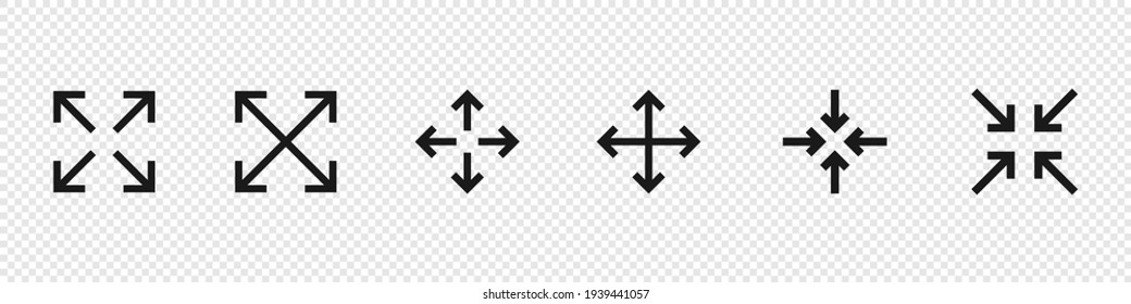 Rotation icon. Arrow. Expand Arrows Minimal Line Icon. Included Icons as Diagonal Increase, Fullscreen, Navigation