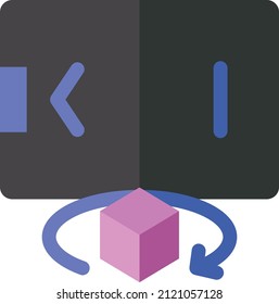Rotation Icon, Augmented Reality Sign and Symbols.