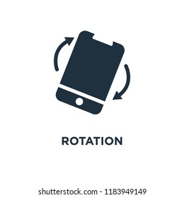 Rotation icon. Black filled vector illustration. Rotation symbol on white background. Can be used in web and mobile.