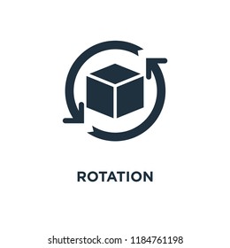 Rotation icon. Black filled vector illustration. Rotation symbol on white background. Can be used in web and mobile.