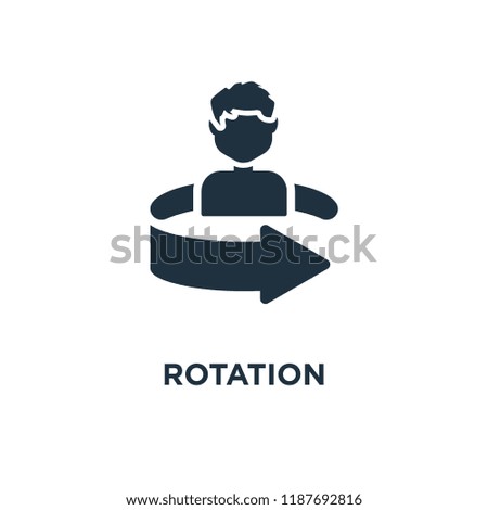 Rotation icon. Black filled vector illustration. Rotation symbol on white background. Can be used in web and mobile.