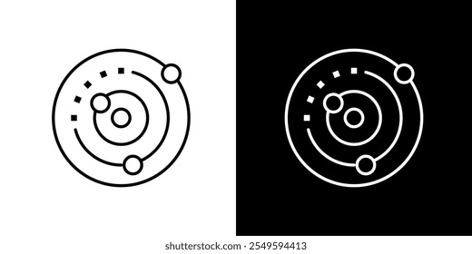 Rotation icon. Business icon. Black icon. Draw lines. Silhouette