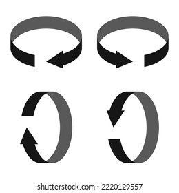 Rotation icon clockwise, counterclockwise, torque, arrow redo cancel, physics force