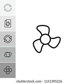 Rotation icon. collection of 6 rotation outline icons such as reload, fan. editable rotation icons for web and mobile.