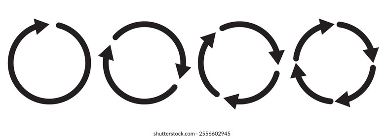 rotation icon collection, circle arrow icon. refresh, reload, circular arrow icon vector illustration.