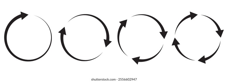 rotation icon collection, circle arrow icon. refresh, reload, circular arrow icon vector illustration.