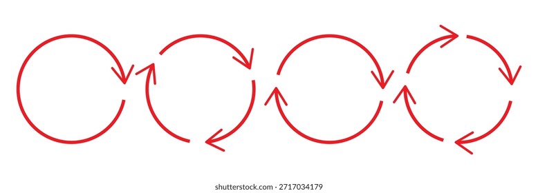 Icono de rotación colección, icono de flecha circular. Refrescar Recargar icono de flecha circular Ilustración vectorial