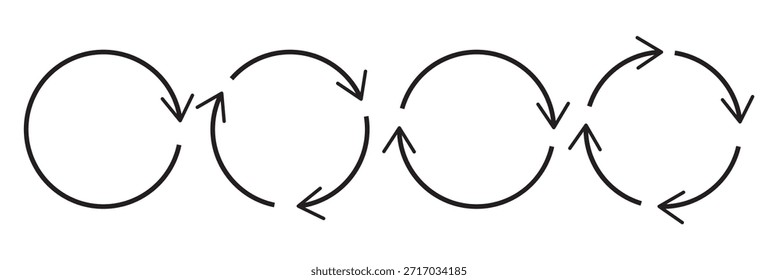 rotation icon collection, circle arrow icon. refresh reload  circular arrow icon vector illustration