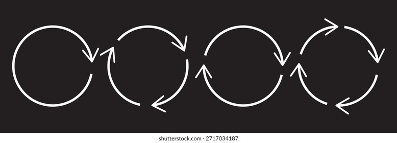Icono de rotación colección, icono de flecha circular. Refrescar Recargar icono de flecha circular Ilustración vectorial