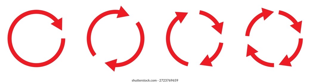 rotation icon collection, circle arrow . refresh icon, reload icon. circular arrow icon vector illustration