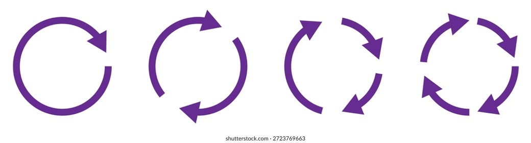 Icono de rotación colección, flecha circular. Icono de actualización, icono de recarga. Icono de flecha circular Ilustración vectorial