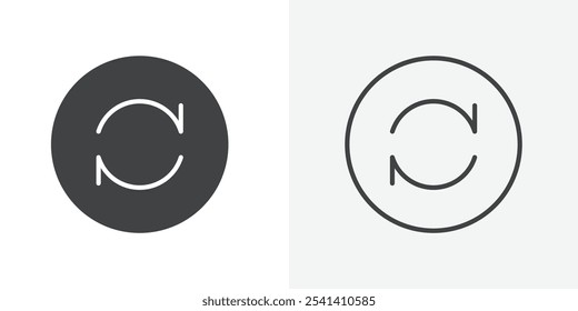 Icono de rotación plano y diseño de conjunto simple