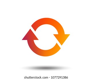 Rotation icon. Repeat symbol. Refresh sign. Blurred gradient design element. Vivid graphic flat icon. Vector