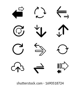 Rotation icon. Repeat symbol. Refresh sign. Circle, star, speech bubble and square buttons. Award medal with check mark. Thank you. Vecto