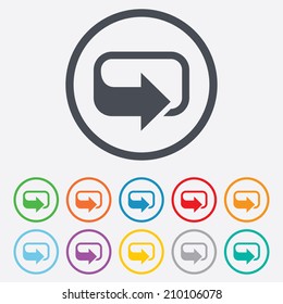 Rotation icon. Repeat symbol. Refresh sign. Round circle buttons with frame. Vector