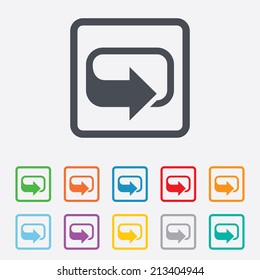 Rotation icon. Repeat symbol. Refresh sign. Round squares buttons with frame. Vector
