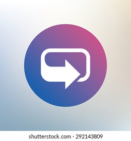 Rotation icon. Repeat symbol. Refresh sign. Icon on blurred background. Vector