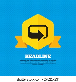 Rotation icon. Repeat symbol. Refresh sign. Yellow label tag. Circles seamless pattern on back. Vector