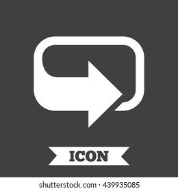 Rotation icon. Repeat symbol. Refresh sign. Graphic design element. Flat rotation symbol on dark background. Vector