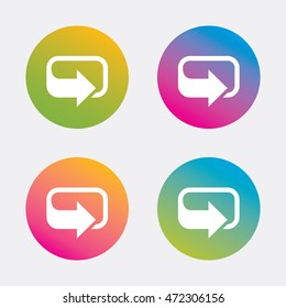Rotation icon. Repeat symbol. Refresh sign. Gradient flat buttons with icon. Modern design. Vector