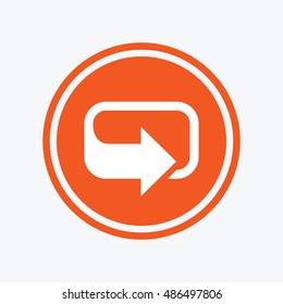 Rotation icon. Repeat symbol. Refresh sign. Graphic design element. Flat rotation symbol on the round button. Vector