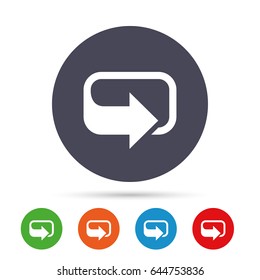 Rotation icon. Repeat symbol. Refresh sign. Round colourful buttons with flat icons. Vector