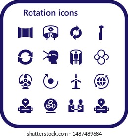rotation icon set. 16 filled rotation icons.  Collection Of - Panoramic, 360 panorama, Sync, Electric toothbrush, Refresh, Virtual reality, panorama 360 , Windmill, Rotate, Fan