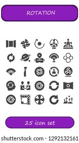  rotation icon set. 25 filled rotation icons. Simple modern icons about  - Panoramic, Windmill, Rotate, Sync, Orbit, Virtual reality, Fan, Electric toothbrush, Loop, Refresh, Change