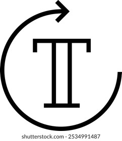 icono de rotación. Diseño de estilo lineal delgado aislado sobre fondo blanco
