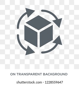 Rotation icon. Trendy flat vector Rotation icon on transparent background from Artificial Intelligence, Future Technology collection. 