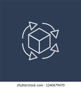 Rotation icon. Trendy flat vector line Rotation icon on dark blue background from Artificial Intelligence, Future Technology collection. 