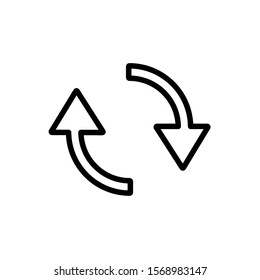 Rotation icon, vector illustration. Flat design style. vector rotation icon illustration isolated on white background, rotation icon Eps10. rotation icons graphic design vector symbols.