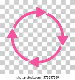 Rotation icon. Vector illustration style is flat iconic symbol, pink color, transparent background. Designed for web and software interfaces.
