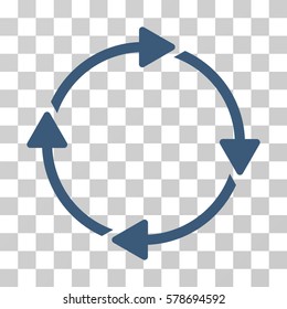 Rotation icon. Vector illustration style is flat iconic symbol, blue color, transparent background. Designed for web and software interfaces.