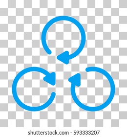 Rotation icon. Vector illustration style is flat iconic symbol, blue color, transparent background. Designed for web and software interfaces.
