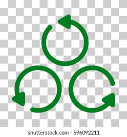 Rotation icon. Vector illustration style is flat iconic symbol, green color, transparent background. Designed for web and software interfaces.