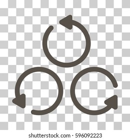 Rotation icon. Vector illustration style is flat iconic symbol, grey color, transparent background. Designed for web and software interfaces.