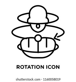 Rotation icon vector isolated on white background, Rotation transparent sign , line symbol or linear element design in outline style