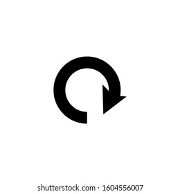 Rotation icon vector, Repeat or reload symbol icon illustration in black flat design on white background