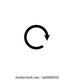Rotation icon vector, Repeat or reload symbol icon illustration in black flat design on white background