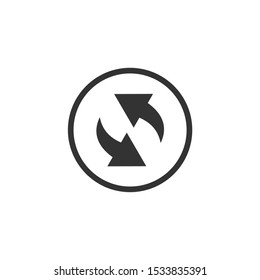 Rotation Icon vector sign isolated for graphic and web design. Rotate arrow symbol template color editable on white background.