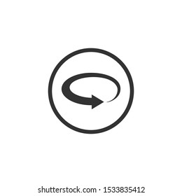 Rotation Icon vector sign isolated for graphic and web design. Rotate arrow symbol template color editable on white background.