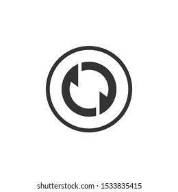 Rotation Icon vector sign isolated for graphic and web design. Rotate arrow symbol template color editable on white background.