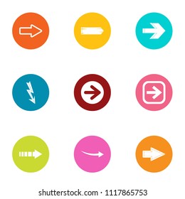 Rotation icons set. Flat set of 9 rotation vector icons for web isolated on white background