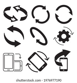 Rotation Icons Set. Rotation Pack Symbol Vector Elements For Infographic Web.